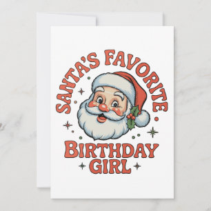 Convite Menina Favorita do Papai Noel no Aniversário Natal