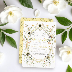 Convite Menina Flor Silvestre Abelhinha 1º Aniversário