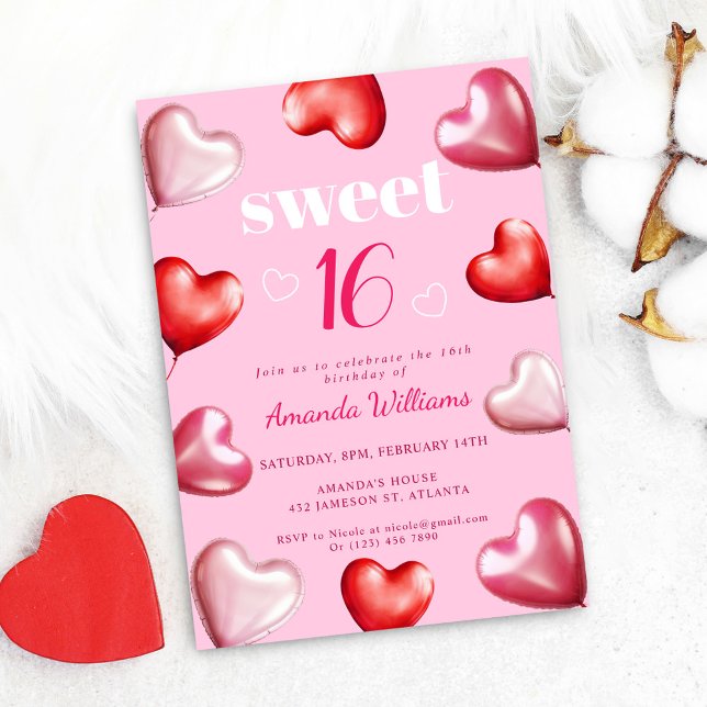 Convite Menina Gira-Fresca-Rosa-Fofura 16 Festa de anivers (Chic Cute Girly Pink Sweet 16 Birthday Party Invitation)