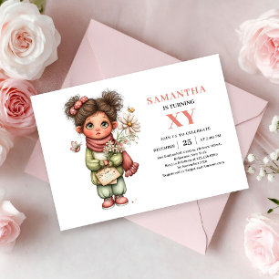 Convite Menina Mágica Fada Aniversário Pastel Rosa Floral