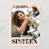 Menina Moderna Blush Pink Preto Quatro Foto Doce 1