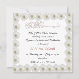 Convite Menina muçulmana Aqiqah