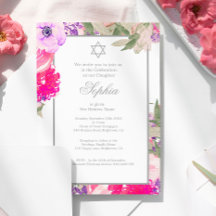 Menina Naming Cerimônia Hebraica Floral Silver