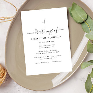 Convite Menina Negra e Branca do Batismo Simples