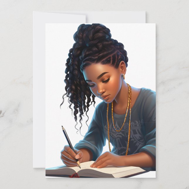 Convite menina negra magia melanina escritora meninas de p (Frente)