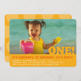 Convite Menina ou Menino do 1º Aniversário do Moderno Big