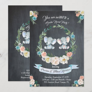 Convite Menina ou sexo de menino revelam elefante, quadro-