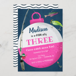 Convite Menina Pescarando O-FISH aliado Aniversário