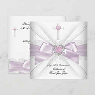 Convite Menina Primeira Comunhão Sagrada Ordem do Coração