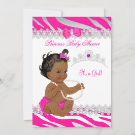 Convite Menina Princesa Churrasco Bebê Rosa Quente Zebra É