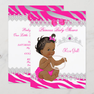 Convite Menina Princesa Churrasco Bebê Rosa Quente Zebra É