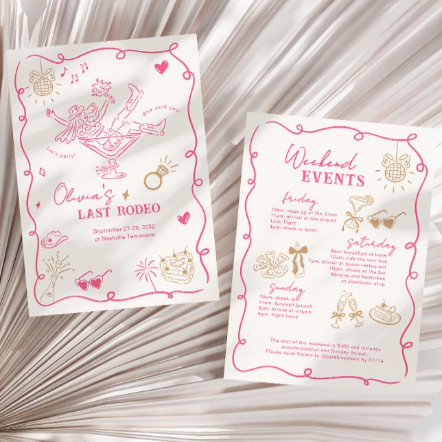 Convite Menina Rosa Martini Última Bachelorette de Fim de  (Criador carregado)