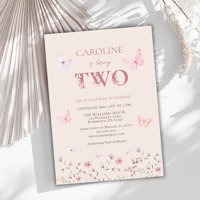 Convite Menina Rosa Segundo Aniversário (Criador carregado)