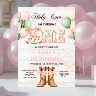 Convite Menina Rosa Vaquejada Rodeio Aniversário de 1 ano