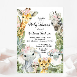 Convite Menina Safari Baby Shower