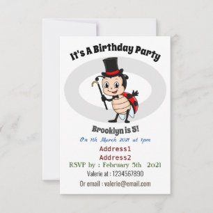 Convite Meninada bonita com chapéu de cima e desenho de g