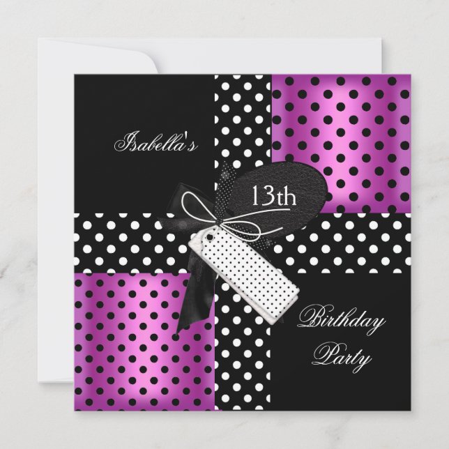 Convite Meninas 13 Festas de aniversário (Frente)