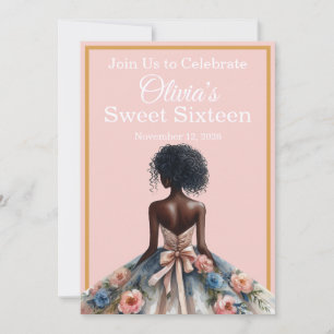 Convite Meninas Afro-Americanas Doce Dezesseis