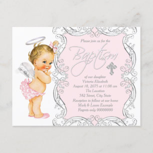 Convite Meninas Angel Baptism