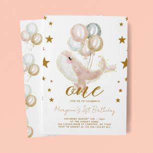 Convite Meninas Baleias Mágicas 1º Aniversário