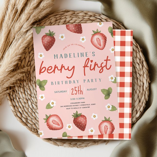Convite Meninas Berry Primeiro Aniversário (Criador carregado)