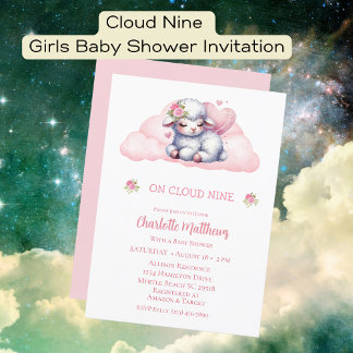 Convite Meninas bonitas Nuvem Nine 9 Chás de fraldas