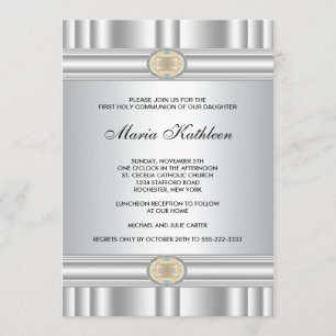 Convite Meninas da Cruz Branca, Elegante, Primeira Comunhã