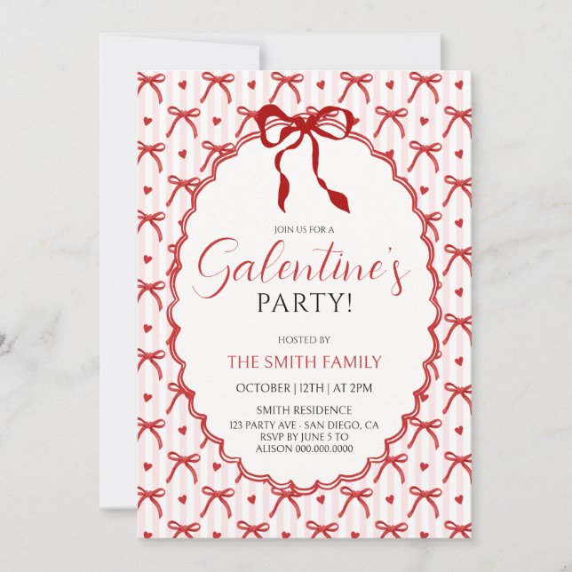 Convite meninas da festa de Galentine (Frente)
