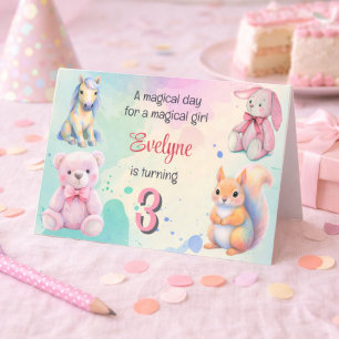 Convite Meninas de Aniversário do Pastel Mágico Unicórnio 