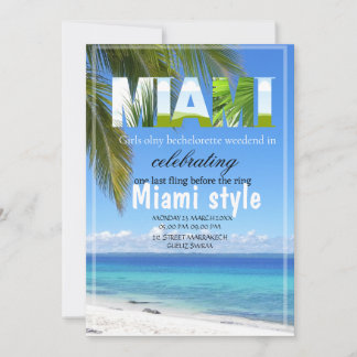 Convite Meninas de Verão de Miami Fim de Semana de Despedi