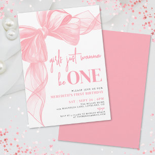 Convite Meninas do Laço Rosa Querem Ser UMA Festa de 1º An