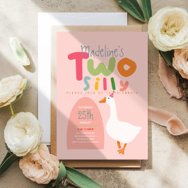 Convite Meninas Dois Bobos Ganham Rosa Primeiro Aniversári