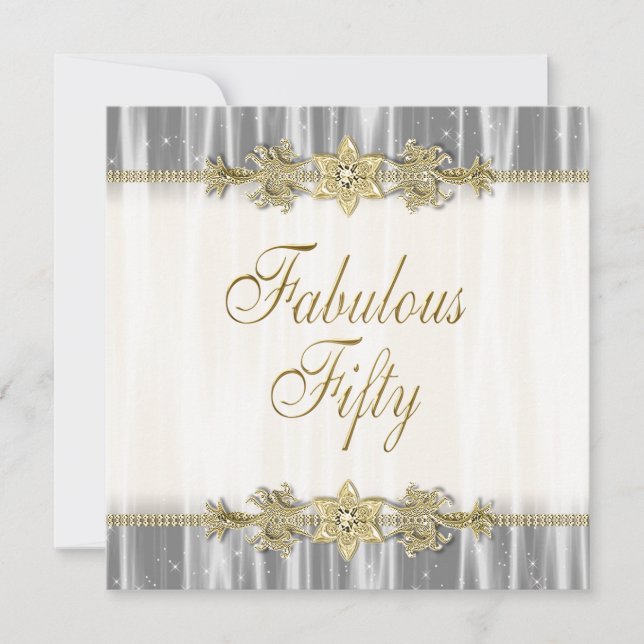 Convite Meninas Douradas e Elegantes 50ª Festa de aniversá (Frente)