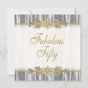 Convite Meninas Douradas e Elegantes 50ª Festa de aniversá