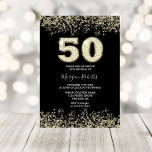 Convite Meninas Douradas pretas, mães, 50ª Festa de aniver<br><div class="desc">A Glitter Dourada Preta Mama Mulheres 50ª Convite de aniversário Belo Convite À Confetti Glitter Dourado. Coleção em Niche e Nest. Design cortesia do Studio Denmark</div>