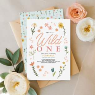 Convite Meninas Elegantes Wild One Flor Silvestre 1º Anive