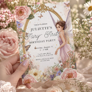 Convite Meninas Fada Primeiro Jardim Mágico Aniversário