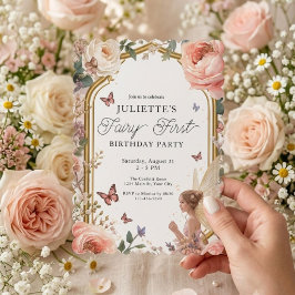 Convite Meninas Fada Primeiro Jardim Mágico Aniversário