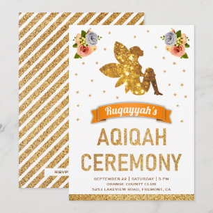 Convite Meninas Fadas Mágicas Florais Fofas e Doces Aqiqah