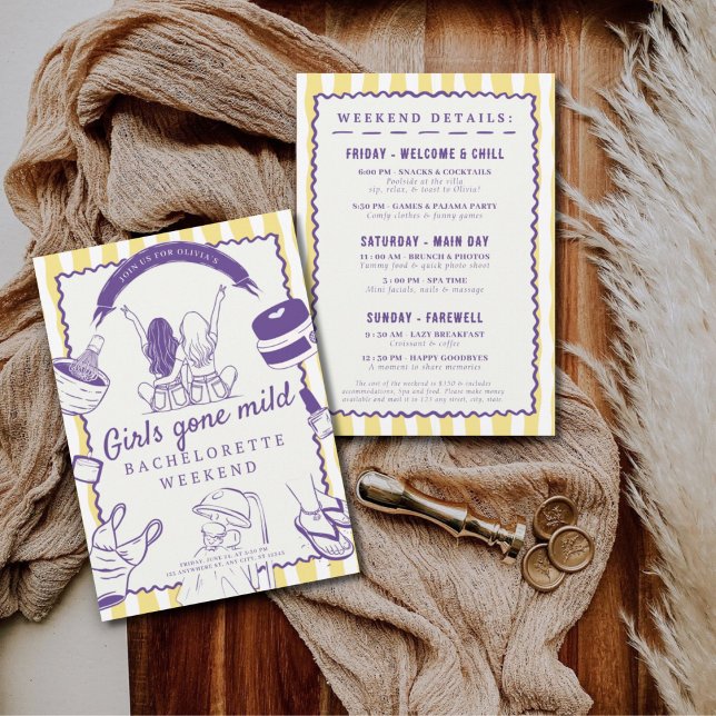 Convite Meninas foram solteiras de dia spa suave (Criador carregado)