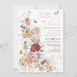 Convite Meninas Jardim Floral Fada Mágica Aniversário