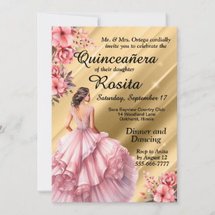 Convite Meninas Latinas Coloridas no 15º Aniversário Quinc