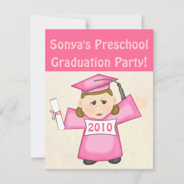 Convite Meninas na escola / Festa de formatura do jardim d (Frente)