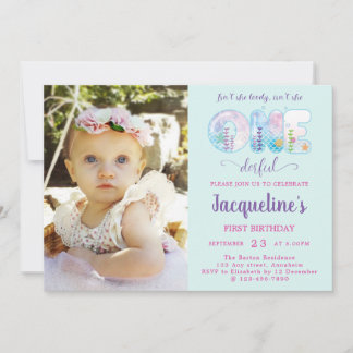 Convite Meninas primeiros aniversarios Sob O Mar Bonito