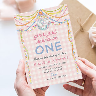 Convite Meninas Querem Ser Um Aniversário de 1 Ano Xadrez 