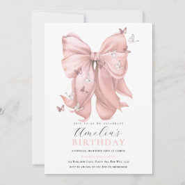 Convite Meninas Rosa Arco Borboletas Rosa De Aniversário A
