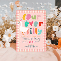 Meninas Rosa “Four Ever Silly” Ganso 4º Aniversári