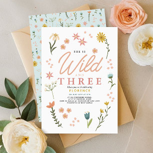 Convite Meninas Selvagens e Livres Boho Flor Silvestre 3º