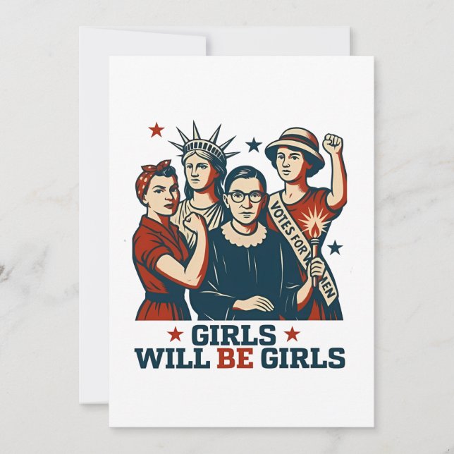 Convite Meninas Serão Feministas Mulheres Empoderadas (Frente)