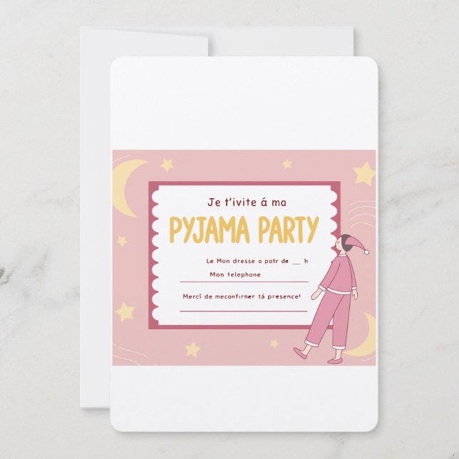 Convite Meninas Sleepover Aniversário Convidam (Frente)